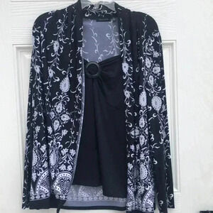 Notations size large black‎ and white top/blouse